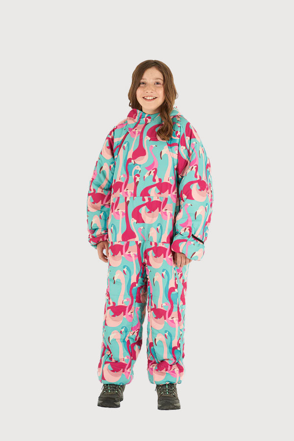 Kids Recycled Flamingo Sleeping Bag Suit