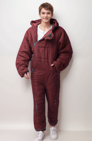 Kids Original Recycled Burgundy Earth Sleeping Bag Suit