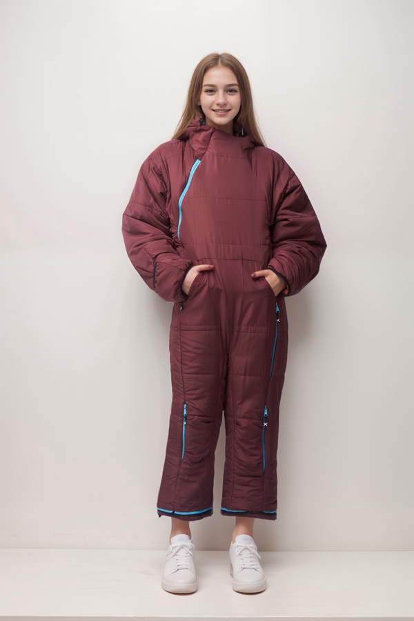 Kids Original Recycled Burgundy Earth Sleeping Bag Suit
