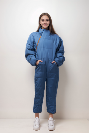 Kids Lite Recycled Foggy Blue Sleeping Bag Suit