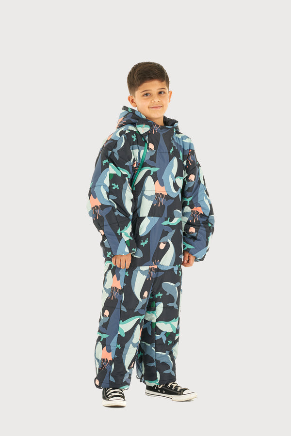 Kids Recycled Deep Sea Sleeping Bag Suit
