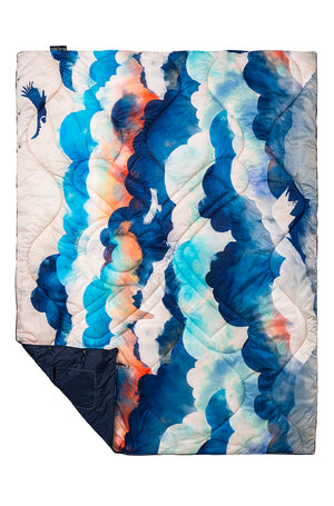 Selk'bag sleeping bag blanket with colourful cloud pattern