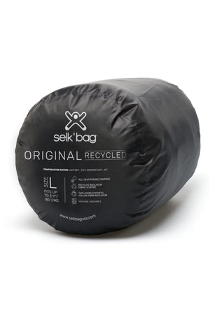 Black Selk'bag sleeping bag suit in a stuff-sac